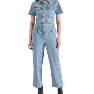 Steve Madden Stonewash Denim Jumpsuit with Belt/ New w/out Tags
